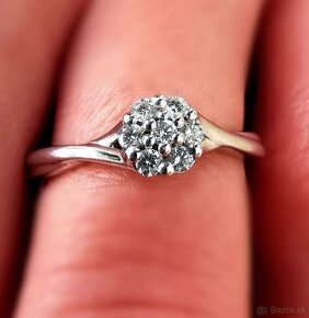 Diamantový prsteň z bieleho zlata - 1