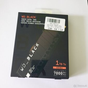 SSD WD BLACK SN850 NVMe SSD 1TB s chladičom