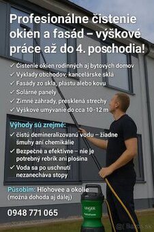 Profesionálne čistenie okien a fasád – výškove prace
