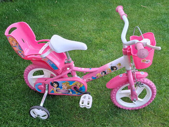 Predam detsky bicykel pre zacinajucu jazdkynu s nosicom pre