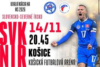 Futbal SLOVENSKO - SEVERNÉ ÍRSKO, 4x lístok