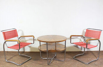 kreslá H-80 + stolík,Jindřich Halabala