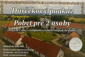 Pobyt na 2 noci s raňajkami v rezorte Masarykov Dvor