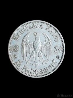 2 Marka 1934 s kostolom a dátumom