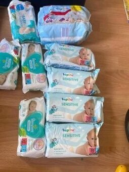 Pampers plienky číslo 3 a vlhčené obrúsky