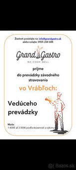 Spoločnosť Grand Gastro prijme vedúceho prevádzky-Vráble