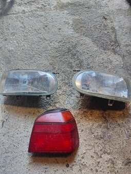 Predné svetlá a zadné svetlo Golf MK3 hatch