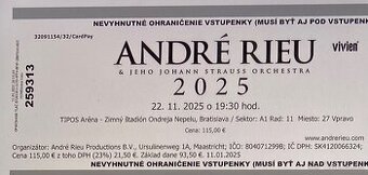 Koncert André Rieu - 22.11.2025 - Bratislava Tipos Aréna