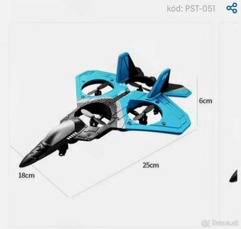RC penové lietadlo kvadrokoptéra s LED diódou, diaľkové