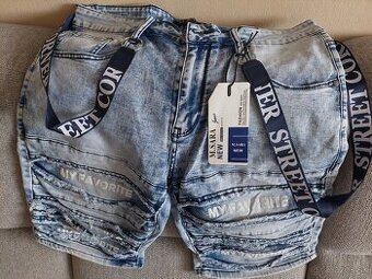 Pánske jeans kraťasy 35 SKINNY FIT