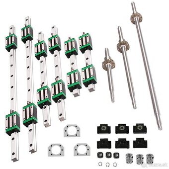 Sada lineárnych vedení a guľových skrutiek pre CNC stroje
