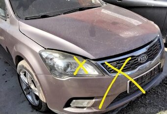 KIA CEED 1.4 2010 predám MOTOR G4FA, KAPOTA, SVETLO, BLATNÍK