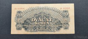 Bankovky Čssr Poukážka 20Kč 1944 neperforovaná AA