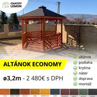 Kvalitný záhradný altánok na komplet od 2480€
