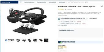 Volant Hori Force FeedbackTruck Control