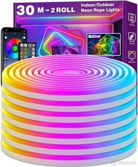 AILBTON 30m/100Ft LED neónové lanové svetlá, aplikácia/diaľk
