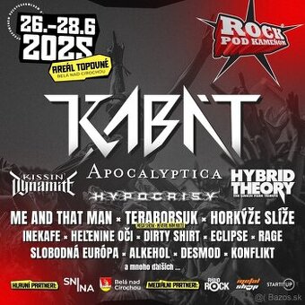 Predám dve vstupenky na festival ROCK POD KAMEŇOM 2025