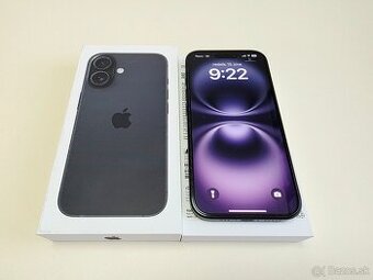 APPLE IPHONE 16 128GB BLACK TOP STAV,ZDRAVIE BATERKY 99%