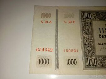 BANKOVKY 1000 KČS 1945, PRVNÍ A POSLEDNÍ VYDANÁ SÉRIE