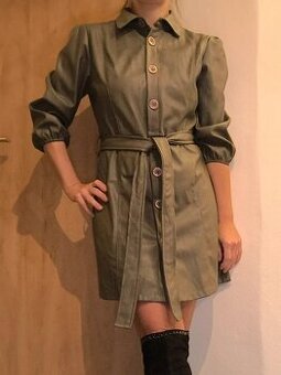 Dámske koženkové šaty