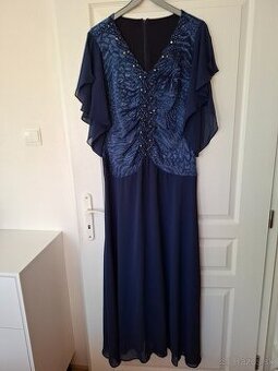 Šaty spoločenské  modré 48 - 50