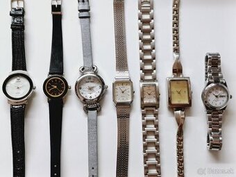 7 ks dámske hodinky, vložene nove baterie a su dobre funkčne