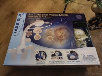 Hudobný kolotoč s projekciou - na detskú postieľku