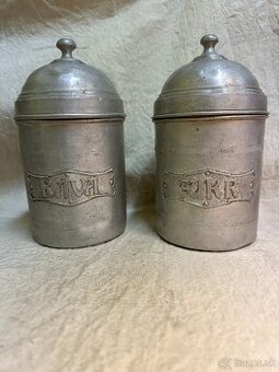 Hliníkove dózy na kávu a cukor