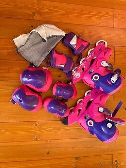 Detské kolieskové korčule Play3 ružovo-fialové