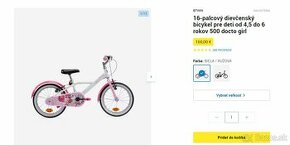 dievčenský bicykel btwin - 1