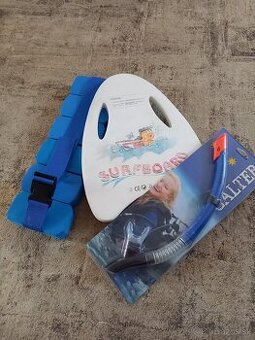 Šnorchel, pás na plávanie a surfovú dosku