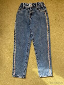 Rifľové nohavice s trblietavým pásom 122