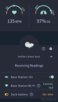 Monitor dychu - owlet ponožka