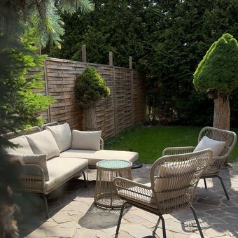 Ratanová sedačka James s kreslami