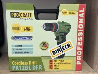 akumulátorová vŕtačka PRO-CRAFT PA12BL DFR
