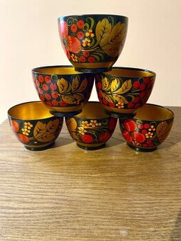 Drevené nádobky Chochloma