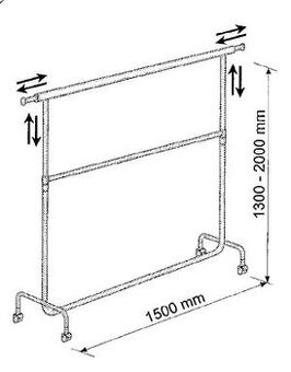 Štender - Dvojitý stojan s priečkou, nastavit. výškou
