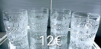 Karafa, poháre - krištáľové sklo