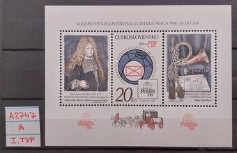 ČSR - aršík - pofis č. 2747A - I. typ - katalóg 2800 kč