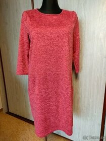 dámske svetrové šaty, ružovo-červené, nové, veľ. 42