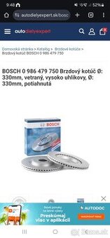 Brzdovy kotuc bosh 2x