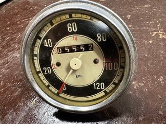 Predám tachometer do 120km/h funkčný/počíta JAWA ČZ patina