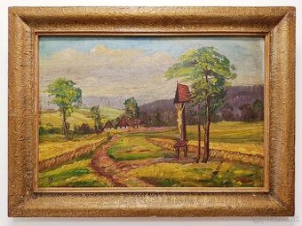Obraz Boží muka 1950, olejomalba 58x80