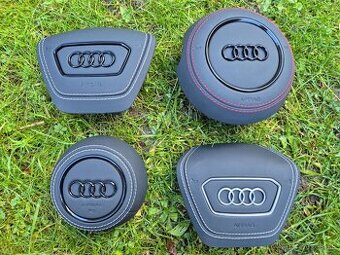 Kryt airbagu puzdro AUDI potiahnutý kožou a čiernym logom