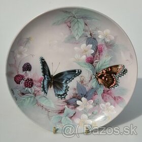 Lena Liu 7 ks - Zberateľské porcelánové taniere - motýle
