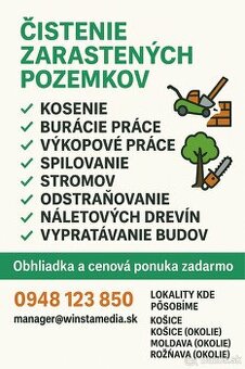 Kosenie, výruby, výkopové a búracie práce KE/KS/RV