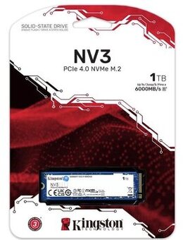 Kingston 1TB, 512GB, 2TB NVME - čítanie 6 100 MB/s