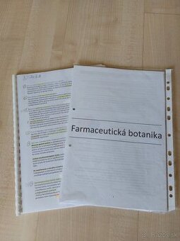 učebné materiály 1. a 2. ročník farmácia UK
