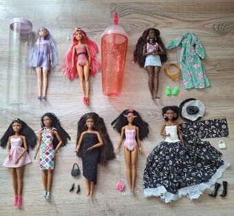 Nová bábika Barbie Extra, Color Reveal, černoška