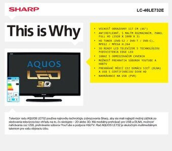 sharp lc-46le732e-3D telka